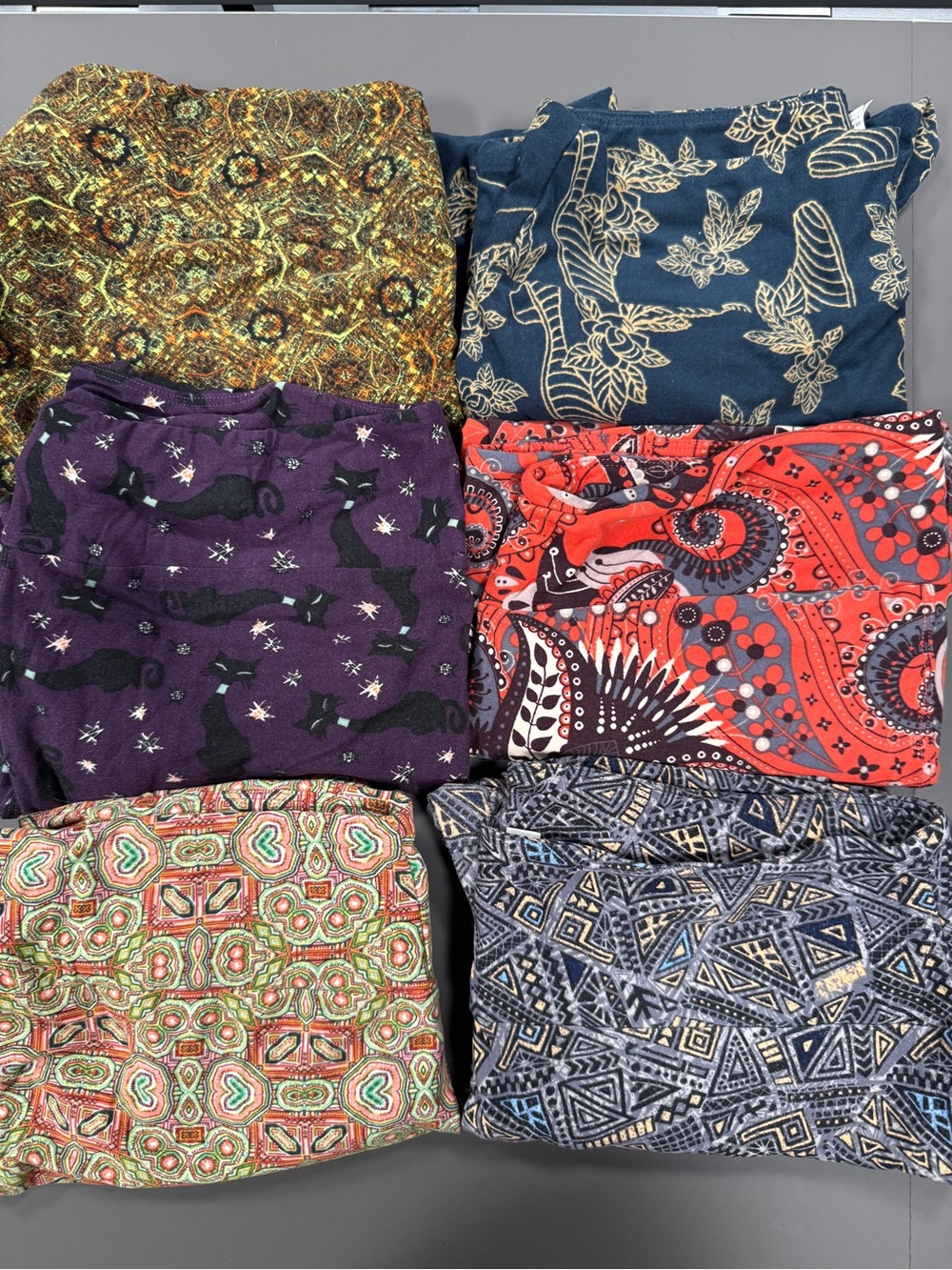 LuLaRoe Mixed Print Tall & Curvy Legging Bundle of 6